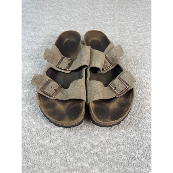 Birkenstock Arizona Shoes Mens Size 40 US 7 Suede Leather Cork Sandals Slides - Picture 1 of 7